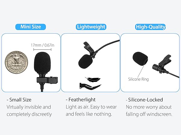 USB C Wired Lavalier Microphone for Phone