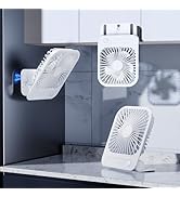 Magnetic Ultra-Thin Wall Fan for Desk, Portable USB-C 1200mAh Rechargeable Desktop Fan with Stron...