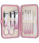 Manicure Set, 10 pcs High-Carbon Steel Nail Clippers Set, Portable Mini Manicure and Pedicure Kit...