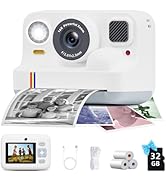 Instant Print Camera for Kids, Christmas Birthday Gifts for Girls Boys Age 3-15, 1080P Selfie Por...