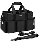 Ytonet Wearable Cleaning Caddy Bag, Large Cleaning Supplies Organizer with 4 Foldable Dividers, C...