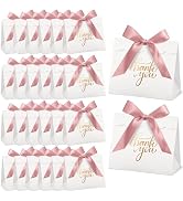 CINSOEN 24 PCS Small Thank You Gift Bags, 4.7x4.1x2.5 Inches Mini Baby Shower Favors White Party ...