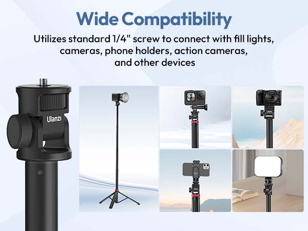 ULANZI MT-79 Extendable Tripod Aluminum, 81" Portable Adjustable Light Stand