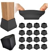 16Pcs Non Slip Square Chair Leg Protector - Non Skid Furniture Grippers, Anti-Slip Silicone Furni...