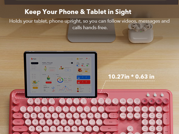 Holds your tablet,phone upright, so you can follow videos,messages and calls hands-free.