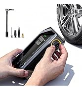 FLEXTAILGEAR Portable Tire Inflator, Rechargeable Electric Air Pump with Knob Pressure Control, C...