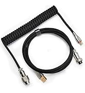ZDawnn Braided Keyboard Cables 1.5m Coiled Type-C to USB A with Detachable Aviator Connector.for ...