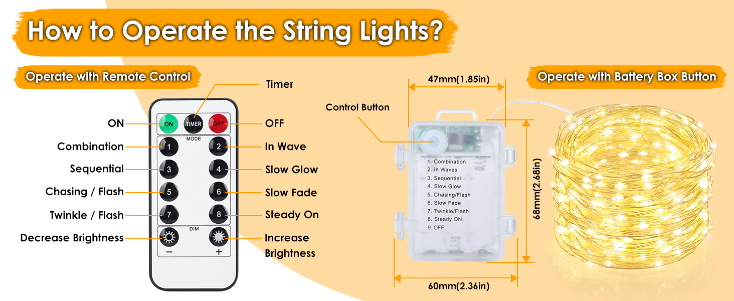 fairy lights with remote easy to operated