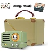 Muzen Portable Bluetooth Speaker, OTR Metal Vintage Small Wireless Speaker, FM Retro Radio with A...