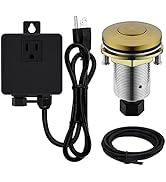 SINKINGDOM Garbage Disposal SinkTop Air Switch Kit with Stainless Steel Button, Champagne Gold
