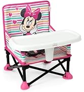 Bright Starts Disney Minnie Mouse Pop 'N Sit Portable Booster, Indoor/Outdoor Use, Floor Seat wit...