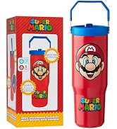 Get Trend Super Mario Tumbler Stainless Steel with Straw 30oz Kids Teens Insulated Cup with Lid T...