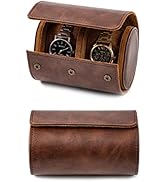 GUKA Watch Roll Travel Case for Men - Storage Organizer and Display Removable Pillows &amp; Solid Div...