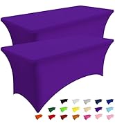 Smiry 2 Pack Spandex Table Cloth 6FT, Elastic Fitted Stretch Tablecloths for Rectangle Tables, Wa...