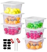 1/6 Size&amp;4 Inch Translucent NSF Food Pan-9 PCS[Total Seal] [Hot&amp;Cold Resistant] Food Storage Cont...