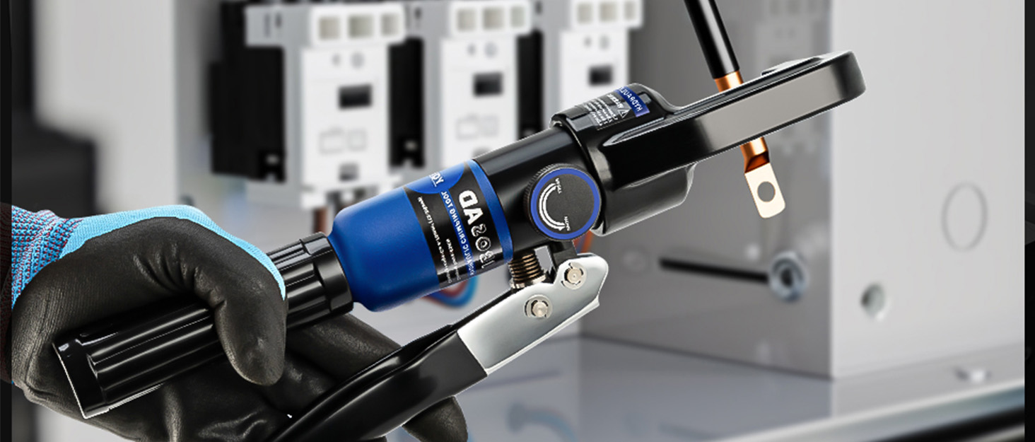 Hydraulic Crimping Tool Hydraulic Cable Lug Crimper with Cable Cutter 12 AWG to 00 (2/0)