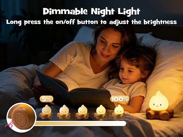 Gefaxi Halloween campfire flickering night light dimmable flame light rechargeable and squishy