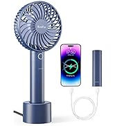 HandFan Portable Handheld Fan with Portable Charger, Rechargeable Personal Fan with Charging Base...