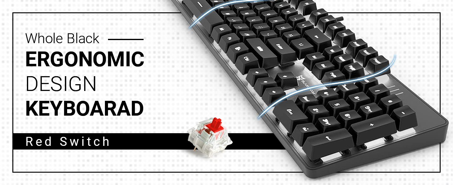 104 keys mechanical gaming keyboard red switch keyboard rgb wired mechanical gaming keyboard