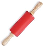 RFAQK Silicone Rolling Pin Non Stick Surface Wooden Handle