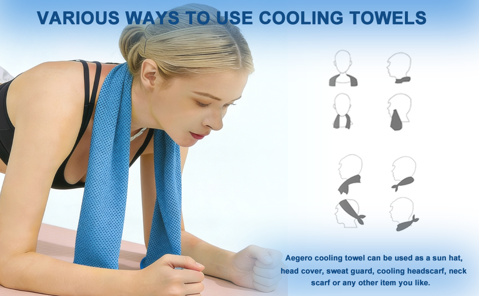 4 Pack Cooling Towel (40&amp;#34;x12&amp;#34;), Cooling Neck Wraps,Soft Breathable Chilly Towel, IceTowel