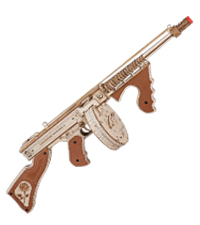 ROKR 3D Wooden Puzzles for Adults 275pcs Submachine Shooter Rubber Bands Wood Crafts DIY Building Mo...