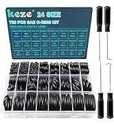 KEZE 788 Pcs SAE Rubber O Ring Assortment Kit Buna-N 70A 24 Size USA Standard Inch O Rings Set fo...
