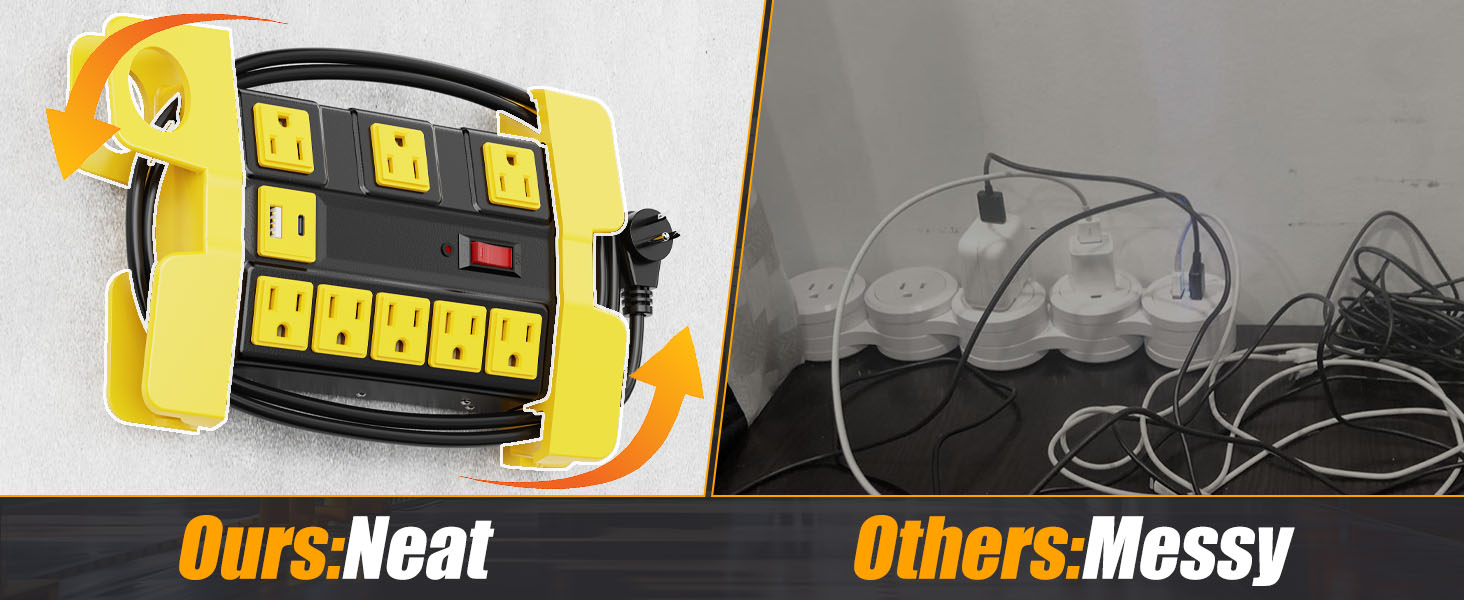 flat plug power strip