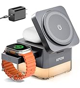 KPON for iPhone Nightstand Charging Station,15W 3 in 1 Wireless Phone Charger Stand with Night La...