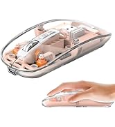 Wireless Mouse LED Slim Silent Bluetooth Mouse Transparent Tri-Mode 2.4G 2400DPI Optical Computer...