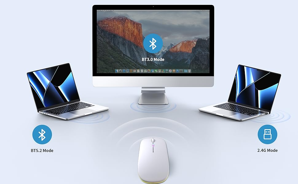 Dual Mode Wireless Bluetooth Mouse