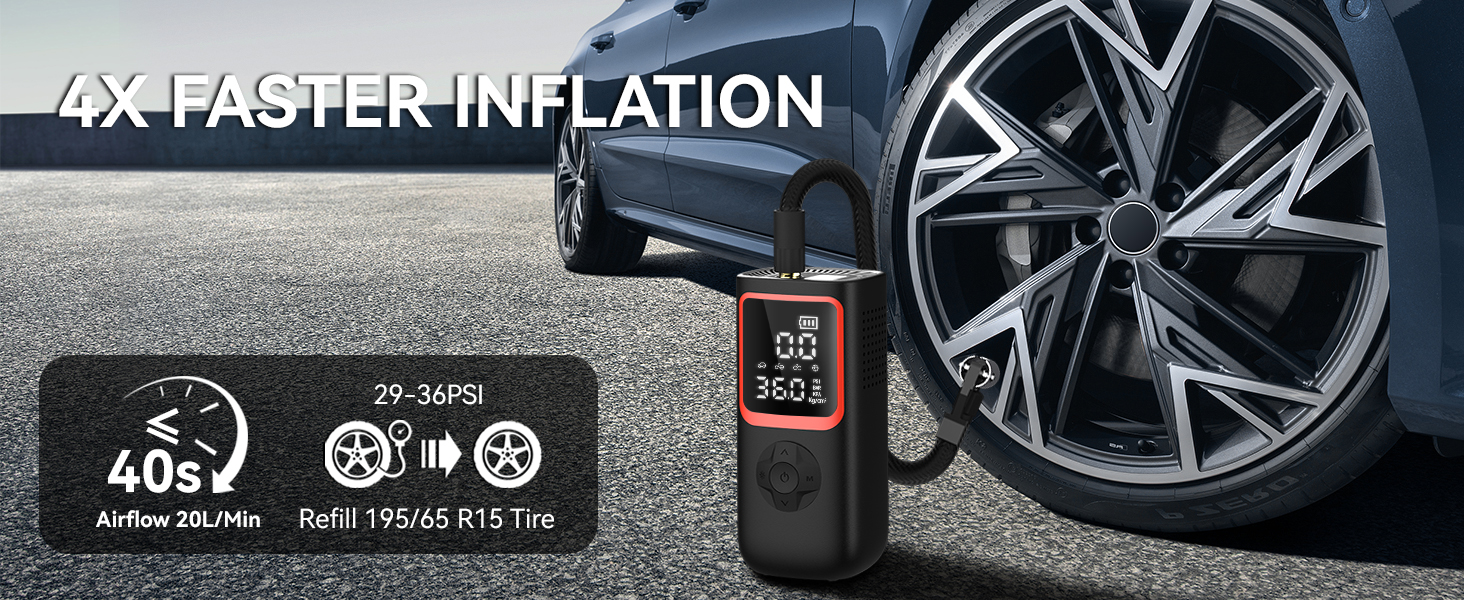 air compressor portable car tire air pump portable tire pressure gauge