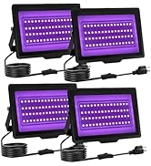 uwiner 4 Pack 40W LED Black Light IP66 Waterproof,Blacklight with Plug and Switch,Flood Light for...