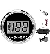 Depth Gauge,52mm/2in Marine Depth Gauge Rang 100m/110yd White Backlight Waterproof for Yachts Fis...