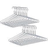 Amber Home Heavy Duty Metal Shirt Coat Hangers 30 Pack, Stainless Steel Clothes Hanger with Polis...