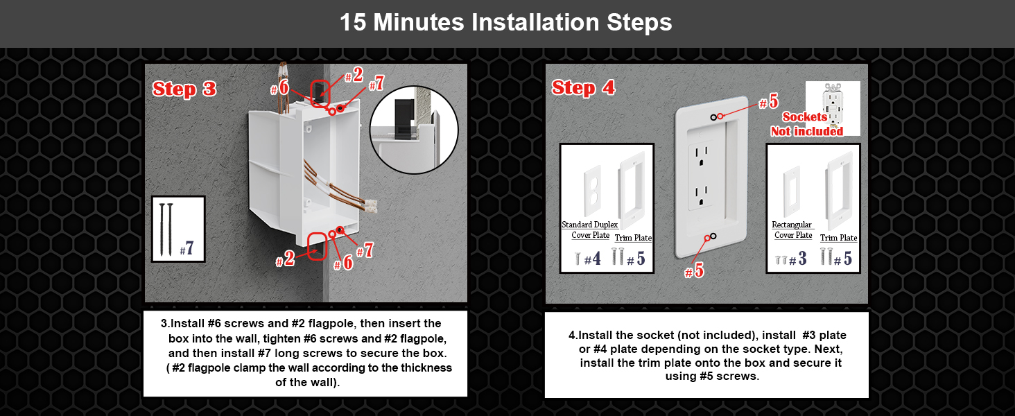  DVFR1W-1 Recessed Electrical/Outlet Box Wall Plate Kit