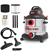 Shop-Vac 8 Gallon 6.0 Peak HP Wet/Dry Vacuum, Stainless Steel Tank, Portable Shop Vacuum with Mul...