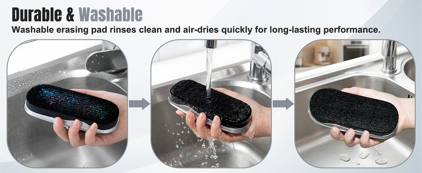 Wingwise dry erase eraser features durable and washable design.
