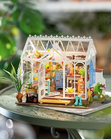 Rolife Wooden 3D Puzzles for Adults, DIY Carousel Music Box with Chaser Lights 11.6