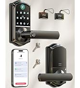Veise VE019 Fingerprint Smart Lock, 7-in-1 Keyless Entry Door Lock with Handle, App Control, Remo...