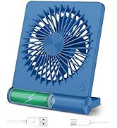 Tevelecin Desk Fan Battery Operated, 2000mAh 180°Foldable Portable Personal Fan, Strong Wind, Ult...