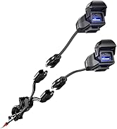 Kaedear Motorcycle USB Power Supply, Waterproof, Dual Ports, SAE DC 12V Fuse, Power Switch, Type ...