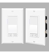 Dimmer Light Switch for Dimmable LED Light, Single Pole/3-Way,No Neutral Wire Required,Work with ...