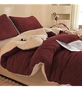 LLanCL 3D Jacquard Design Comforter Set, Ultra-Soft Warm Queen Size Sherpa Fur Plush 3-Pieces Set...