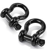 Ohuhu D Ring Shackles 3/4" 2 Pack, D Shackle Rugged 20 Ton (44,000 lbs) Maximum Break Strength, 4...