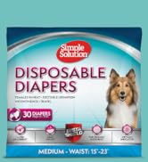 Simple Solution True Fit Disposable Dog Diapers for Female Dogs - Super Absorbent with Wetness In...