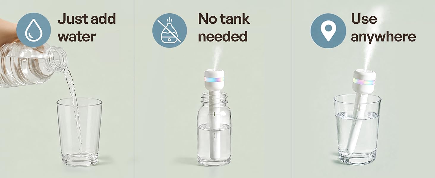 Just add water, No Tank needed, Use anywhere