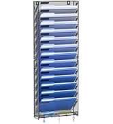 OUTWOLF 15 Tier Wall File Organizer with Hooks, Hanging Wall File Holder Wall Mount Paper Folder ...