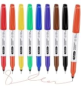 craftinova Ultra Fine Point Permanent Markers Assorted Colors 8 Pcs, Extra Fine Tip Works on Pape...