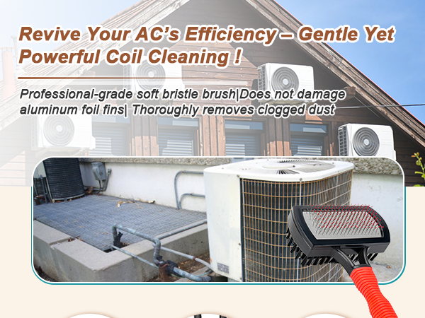 Air Conditioner Coil Cleaning Brush- Dual-Sided HVAC Coil Cleaning Brush 135° Angled Pins
